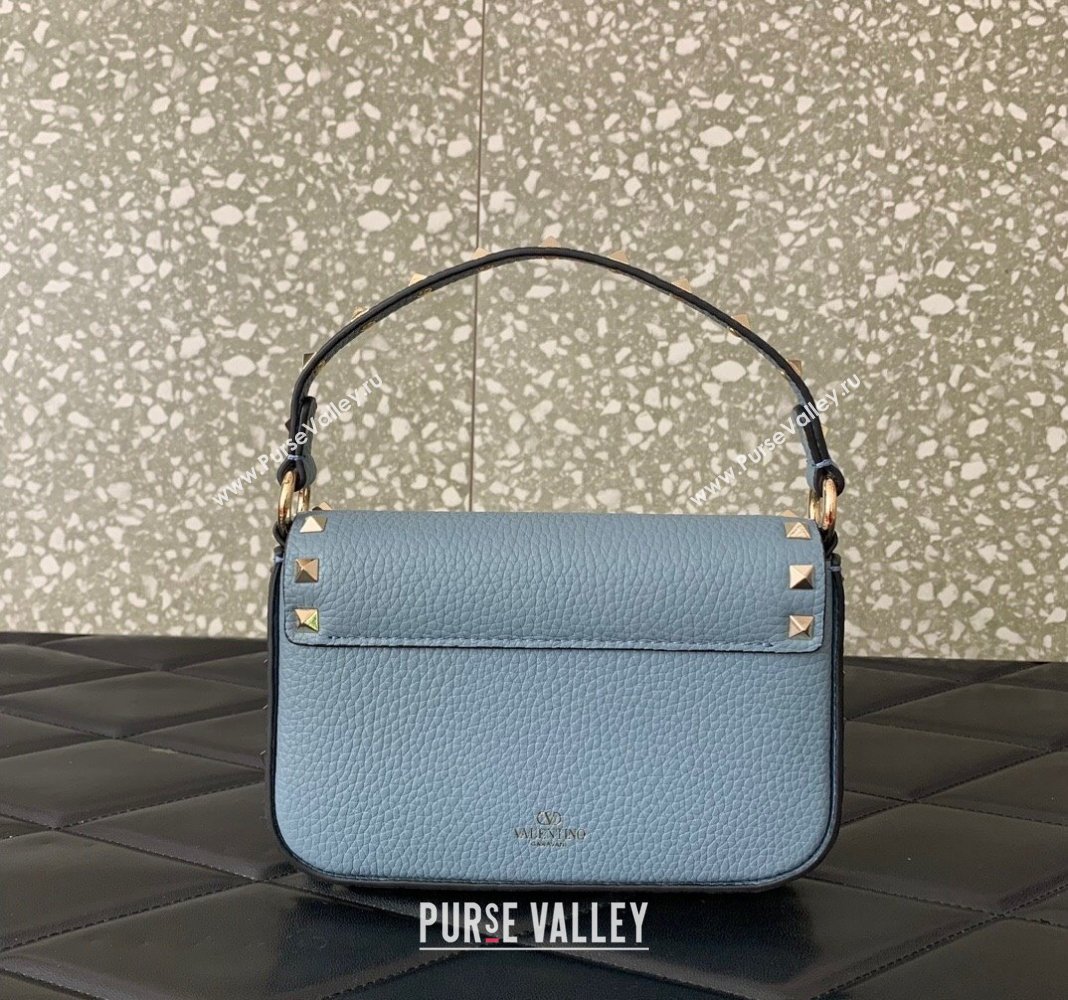 Valentino Rockstud Grainy Calfskin Pouch Mini Bag Blue 2024 VLTN077 (LN-240715009)