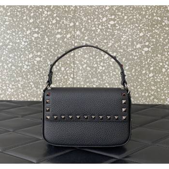 Valentino Rockstud Grainy Calfskin Pouch Mini Bag Black/Gunmetal 2024 VLTN077 (LN-240715011)