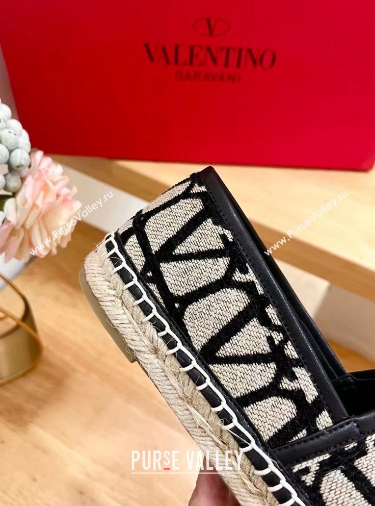 Valentino VLogo Espadrilles Flat in Raffia Straw Grey 2024 0725 (HB-240725016)