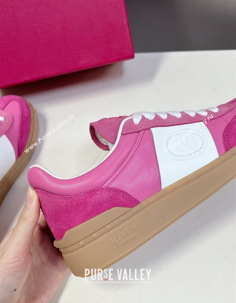 Valentino Upvillage Trainer Sneakers in Suede with Logo Web Dark Pink 2024 (MD-241116030)