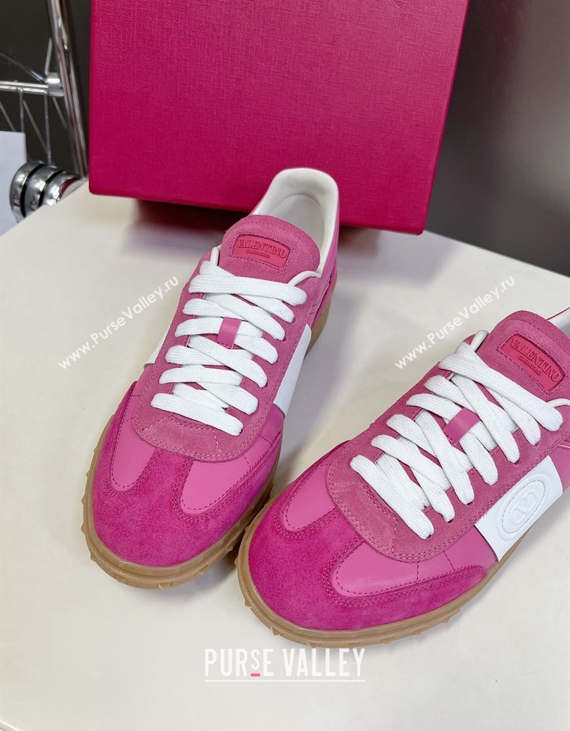 Valentino Upvillage Trainer Sneakers in Suede with Logo Web Dark Pink 2024 (MD-241116030)