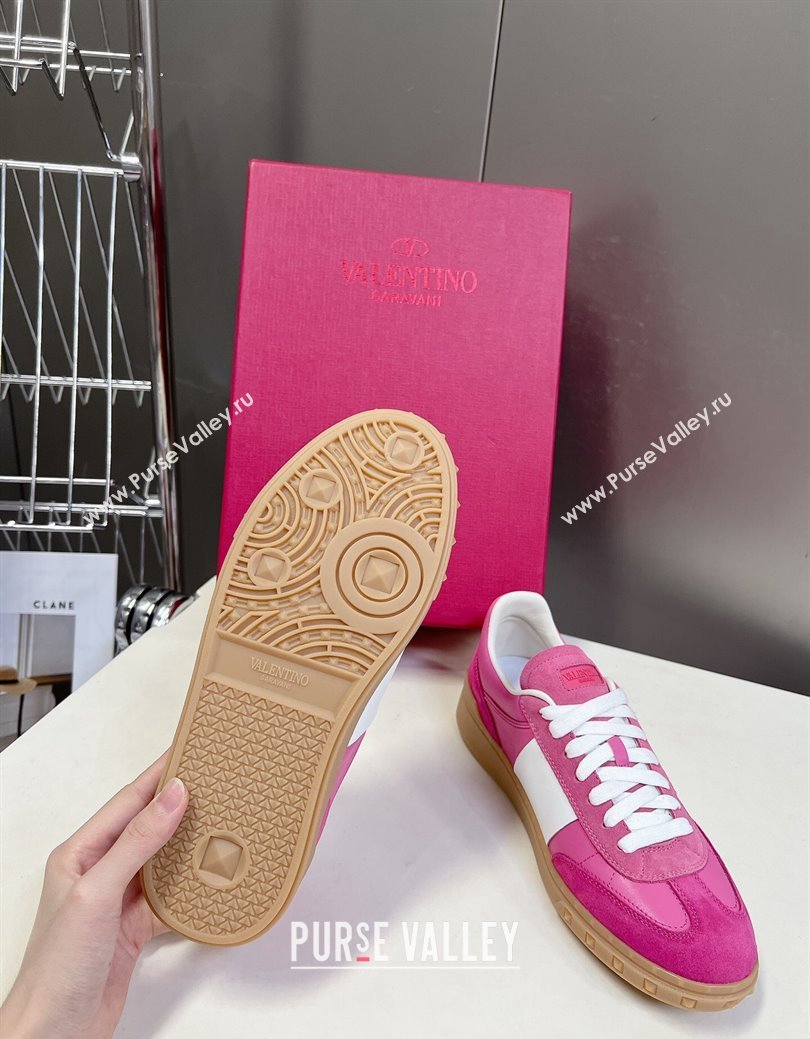 Valentino Upvillage Trainer Sneakers in Suede with Logo Web Dark Pink 2024 (MD-241116030)