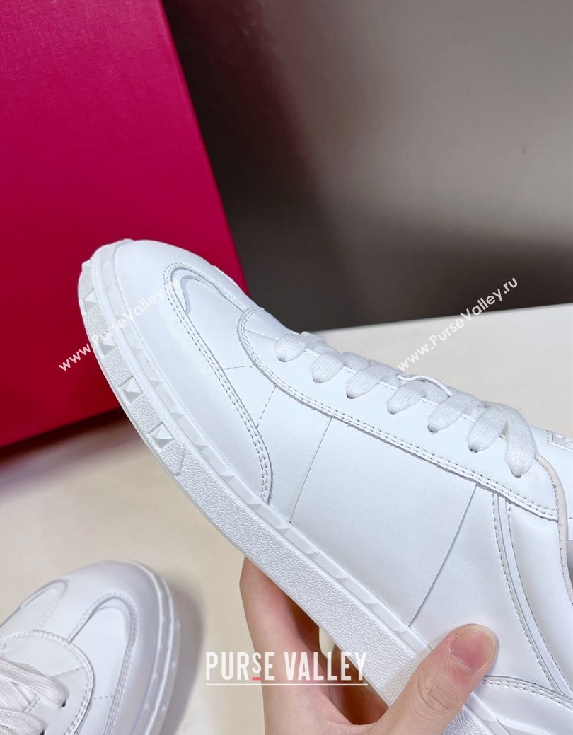 Valentino Upvillage Trainer Sneakers in Calfskin with Logo Web All White 2024 (MD-241116032)