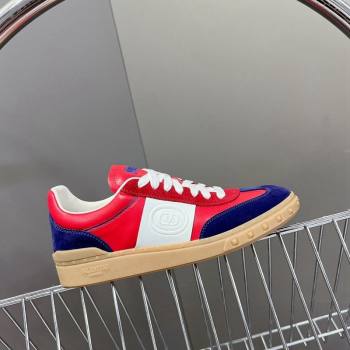 Valentino Upvillage Trainer Sneakers in Calfskin and Suede with Logo Web Red/Blue 2024 (MD-241116025)