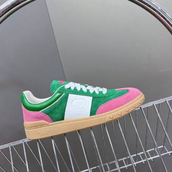 Valentino Upvillage Trainer Sneakers in Suede with Logo Web Green/Pink 2024 (MD-241116026)