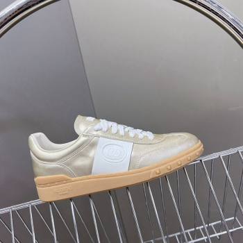 Valentino Upvillage Trainer Sneakers in Calfskin Leather with Logo Web Light Gold 2024 (MD-241116029)