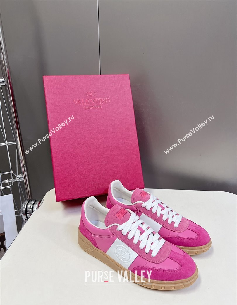 Valentino Upvillage Trainer Sneakers in Suede with Logo Web Dark Pink 2024 (MD-241116030)