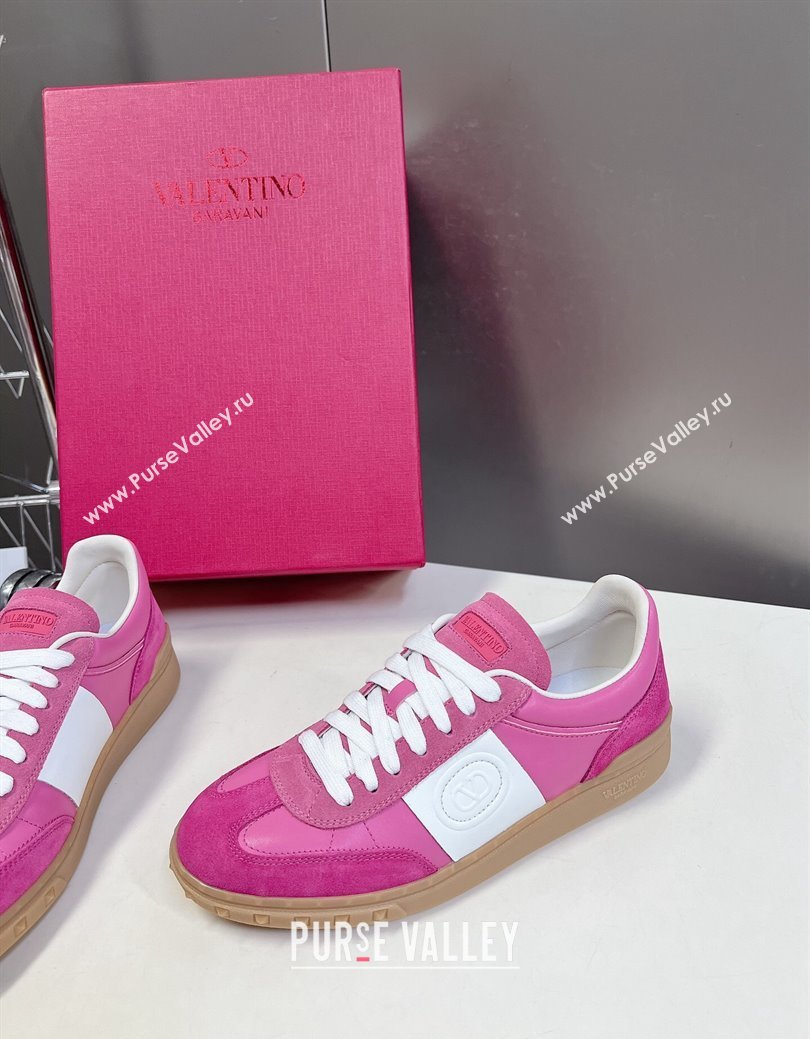 Valentino Upvillage Trainer Sneakers in Suede with Logo Web Dark Pink 2024 (MD-241116030)