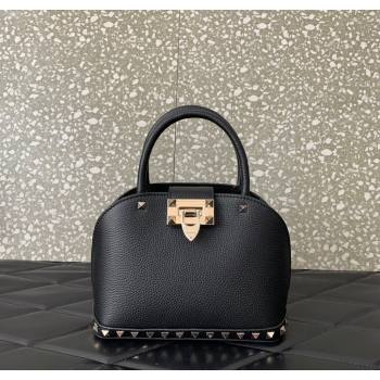 Valentino Rockstud small top handle bag in grainy calfskin Black 2024 5060 (LN-241214006)