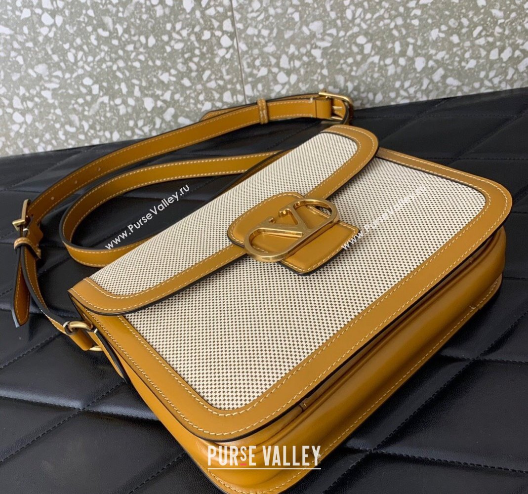 Valentino 9TO5 Shoulder Bag in Canvas and Calfskin Yellow/Beige 2025 2015 (LKF-250407091)