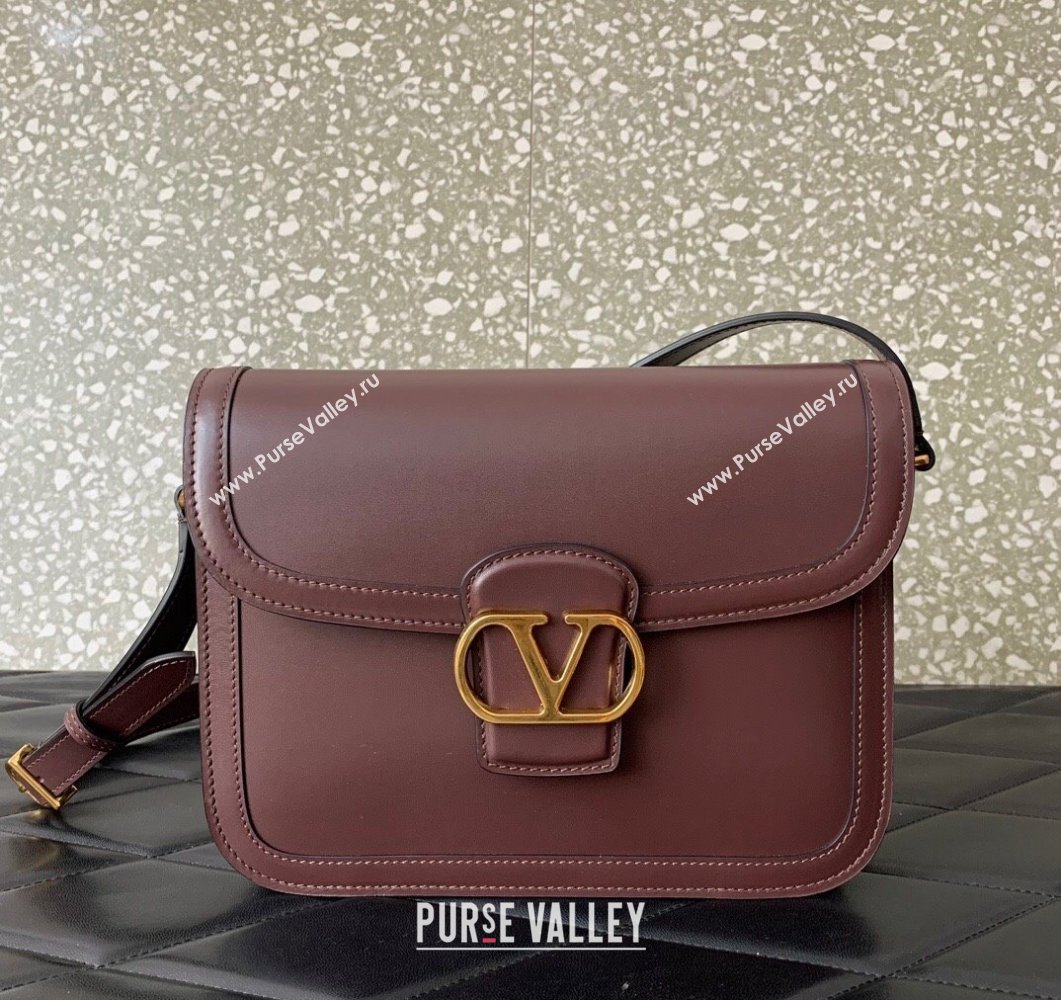 Valentino 9TO5 Shoulder Bag in Smooth Calfskin Dark Brown 2025 2015 (LKF-250407092)