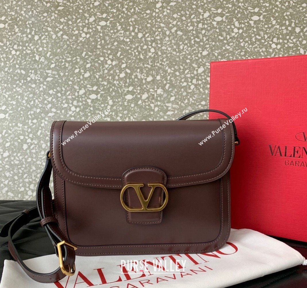Valentino 9TO5 Shoulder Bag in Smooth Calfskin Dark Brown 2025 2015 (LKF-250407092)