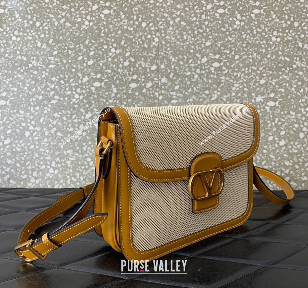 Valentino 9TO5 Shoulder Bag in Canvas and Calfskin Yellow/Beige 2025 2015 (LKF-250407091)