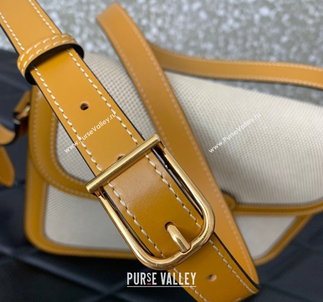 Valentino 9TO5 Shoulder Bag in Canvas and Calfskin Yellow/Beige 2025 2015 (LKF-250407091)