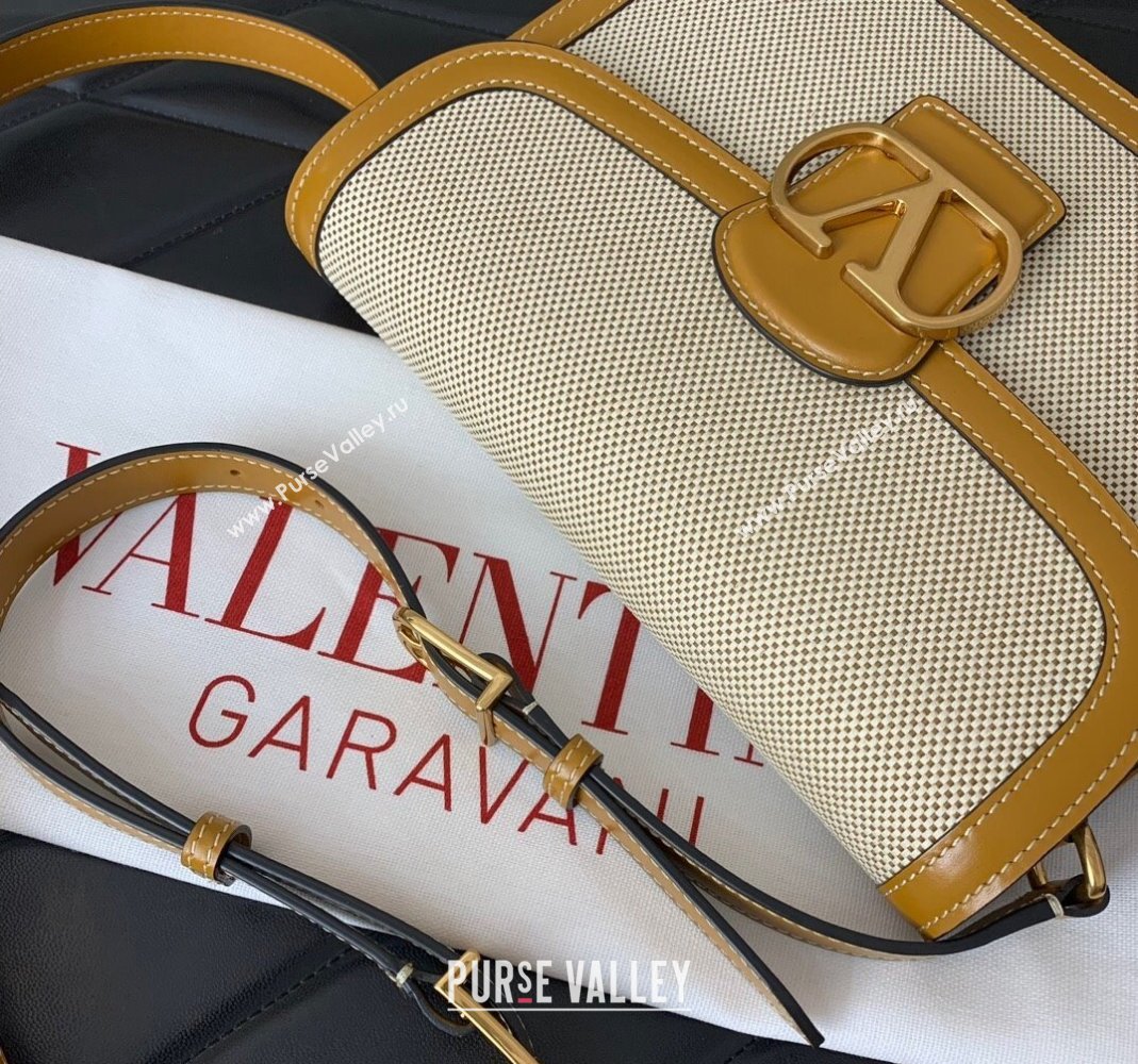 Valentino 9TO5 Shoulder Bag in Canvas and Calfskin Yellow/Beige 2025 2015 (LKF-250407091)