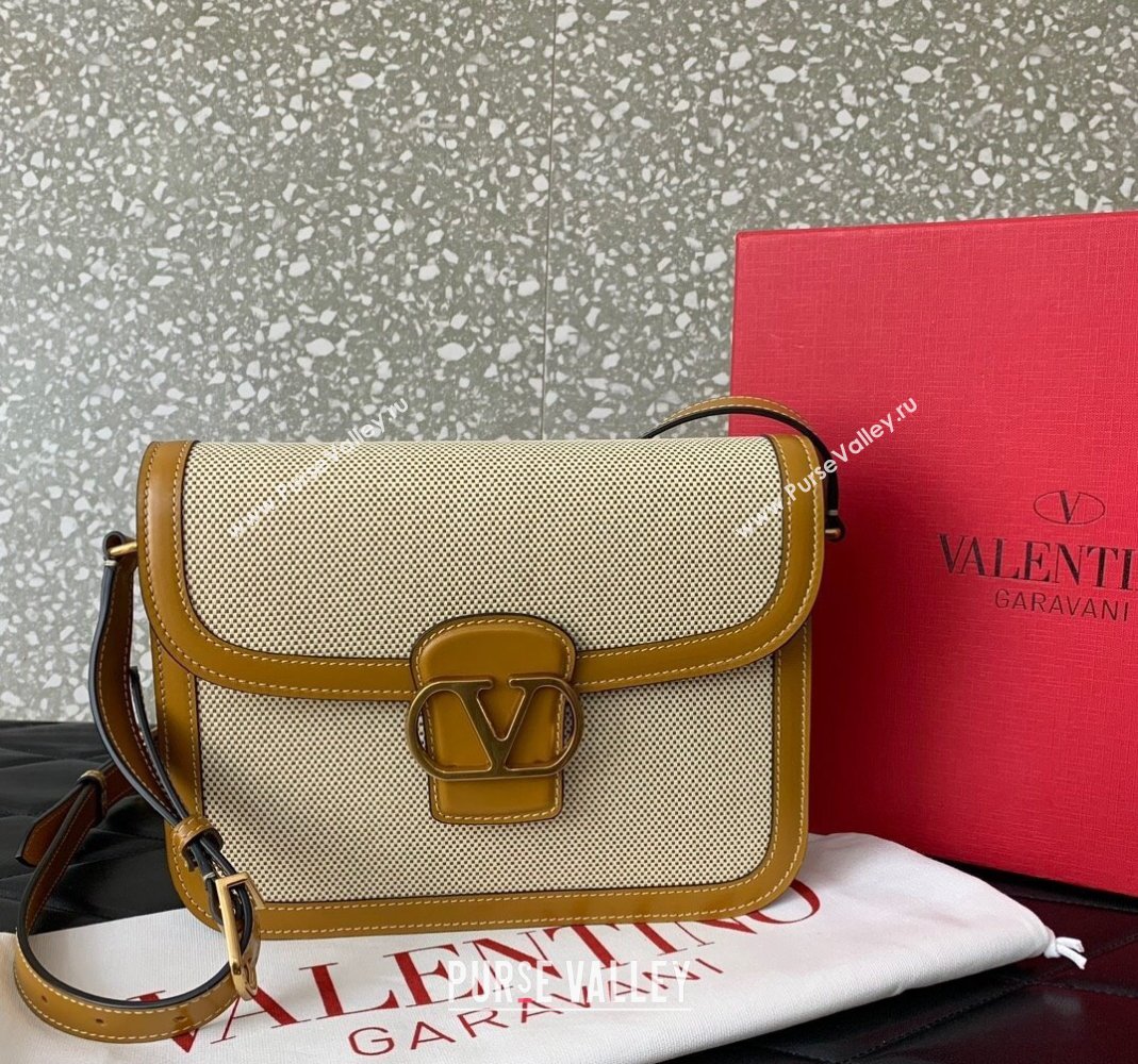 Valentino 9TO5 Shoulder Bag in Canvas and Calfskin Yellow/Beige 2025 2015 (LKF-250407091)