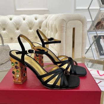 Valentino Preshoes Heel Sandals 9cm in Satin Black 2025 (XL-250428011)