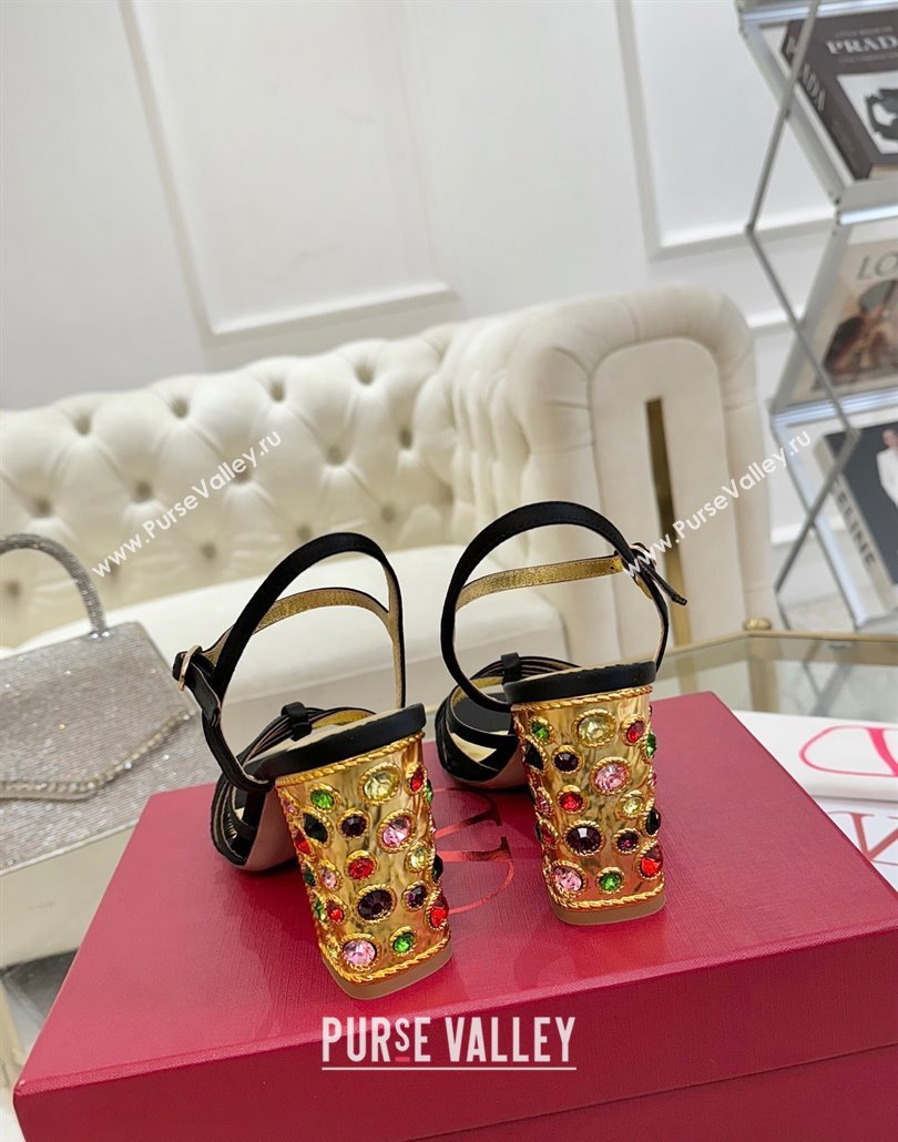 Valentino Preshoes Heel Sandals 9cm in Satin Black 2025 (XL-250428011)
