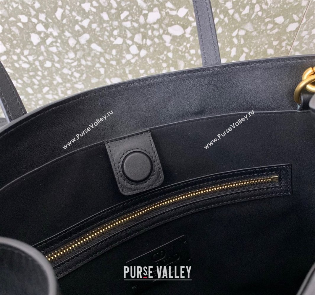 Valentino Antibes Medium Shopping Bag in Calfskin with Slide Buckles Black 2025 6220L (LKF-250520077)