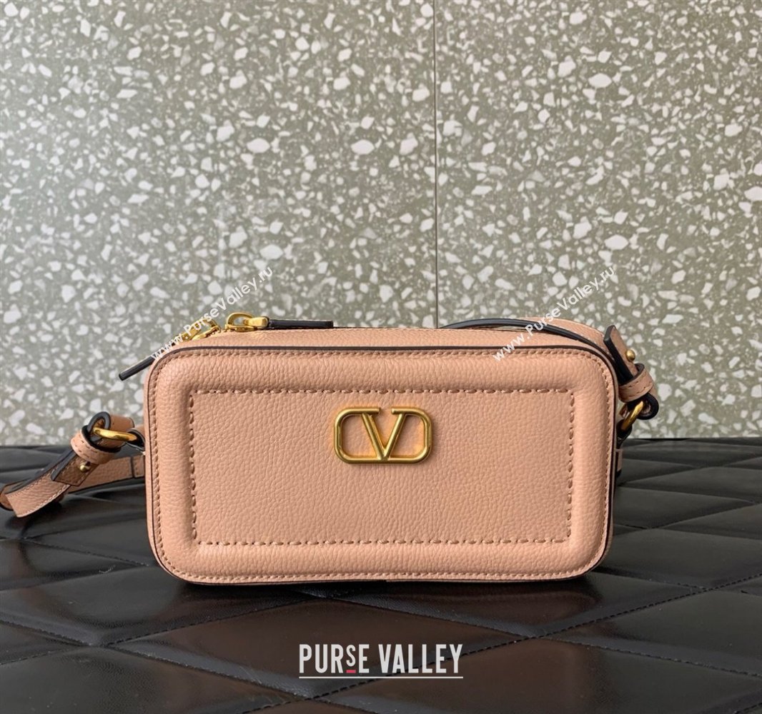 Valentino Alltime Mini Shoulder Bag in Grainy Calfskin Nude Pink 2025 6205 (LKF-250520063)
