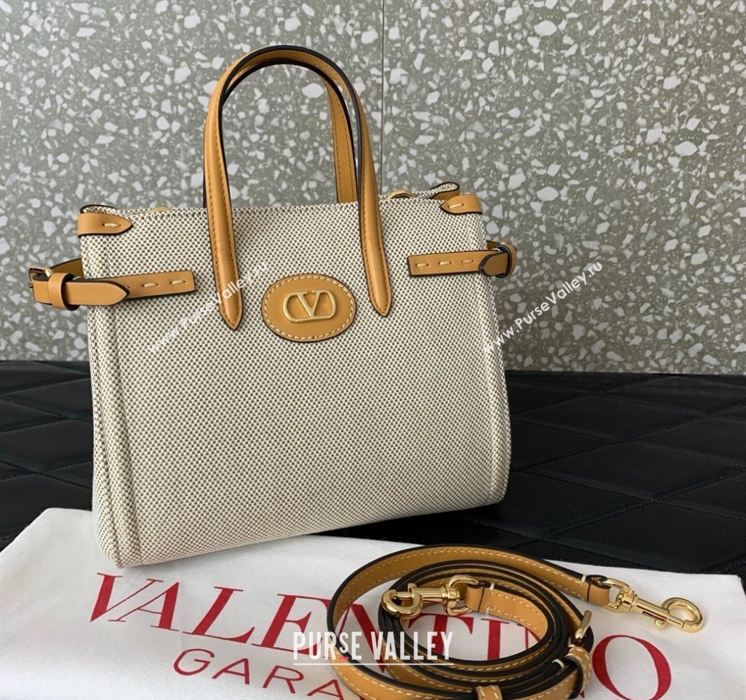 Valentino Antibes Small Shopping Bag in Canvas with Slide Buckles 2025 6220S (LKF-250520078)