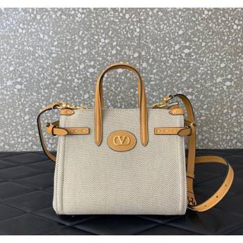 Valentino Antibes Small Shopping Bag in Canvas with Slide Buckles 2025 6220S (LKF-250520078)