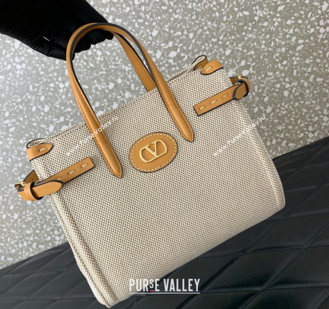 Valentino Antibes Small Shopping Bag in Canvas with Slide Buckles 2025 6220S (LKF-250520078)