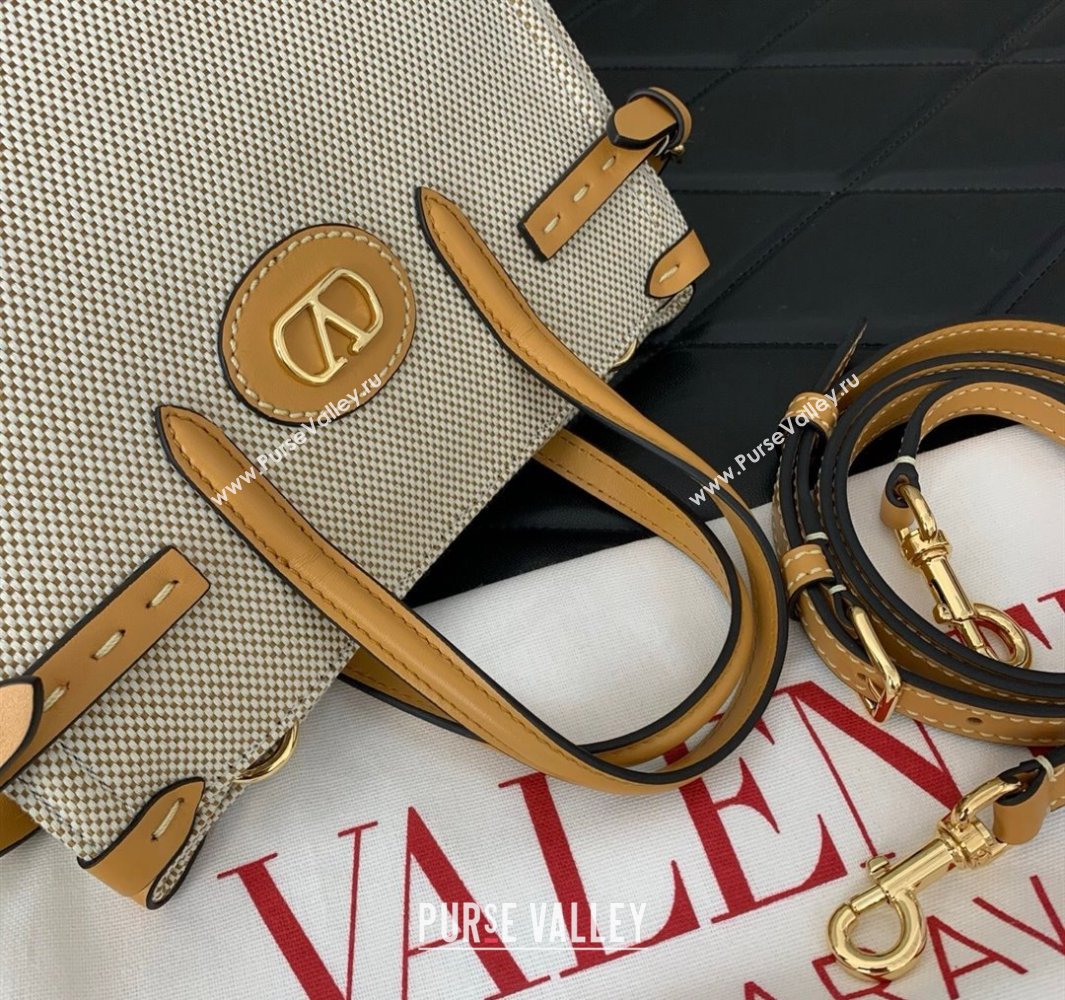 Valentino Antibes Small Shopping Bag in Canvas with Slide Buckles 2025 6220S (LKF-250520078)