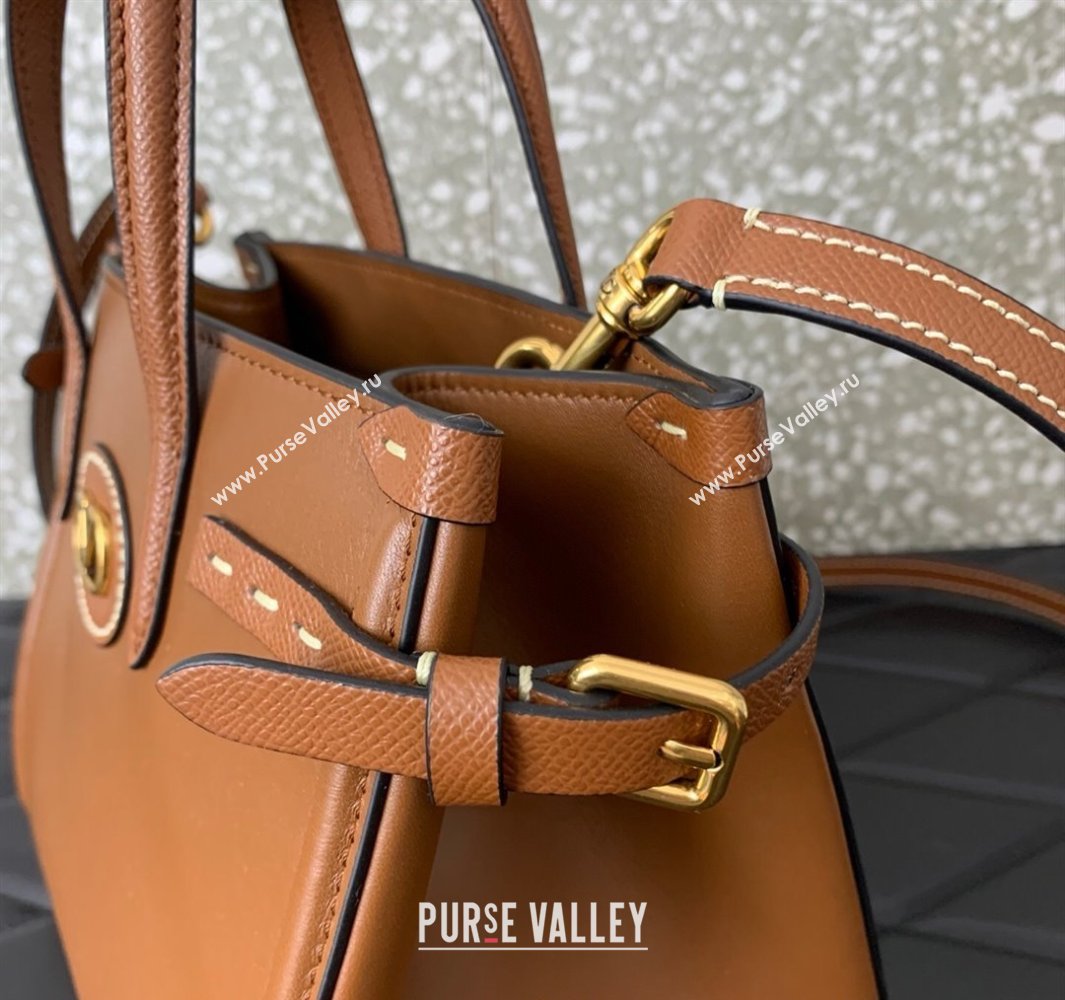 Valentino Antibes Small Shopping Bag in Calfskin with Slide Buckles Brown 2025 6220S (LKF-250520079)
