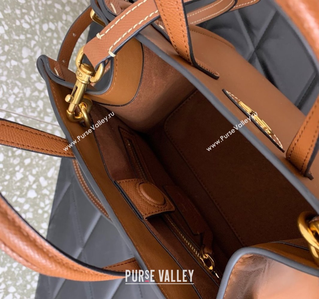 Valentino Antibes Small Shopping Bag in Calfskin with Slide Buckles Brown 2025 6220S (LKF-250520079)
