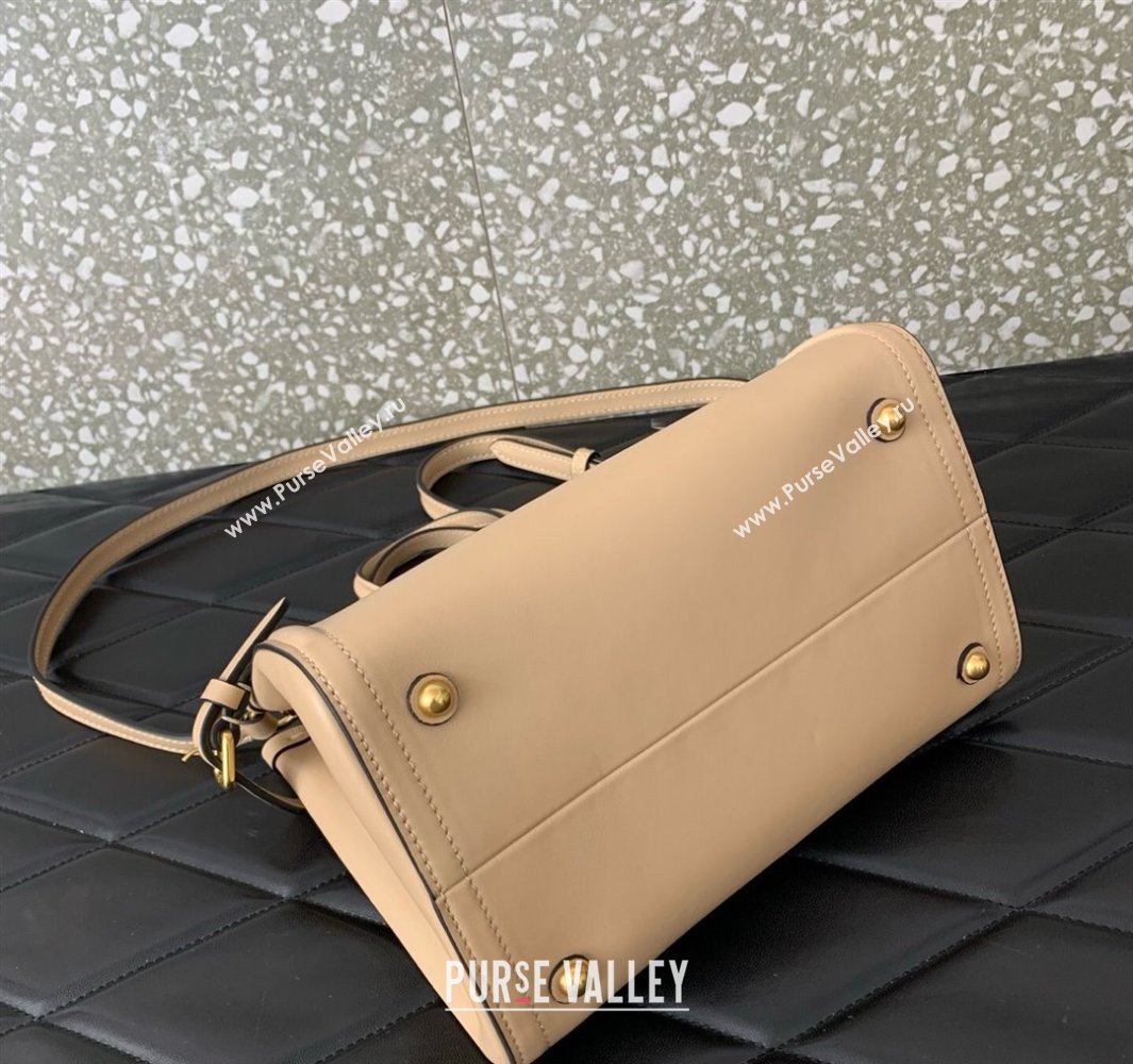 Valentino Antibes Small Shopping Bag in Calfskin with Slide Buckles Nude 2025 6220S (LKF-250520080)