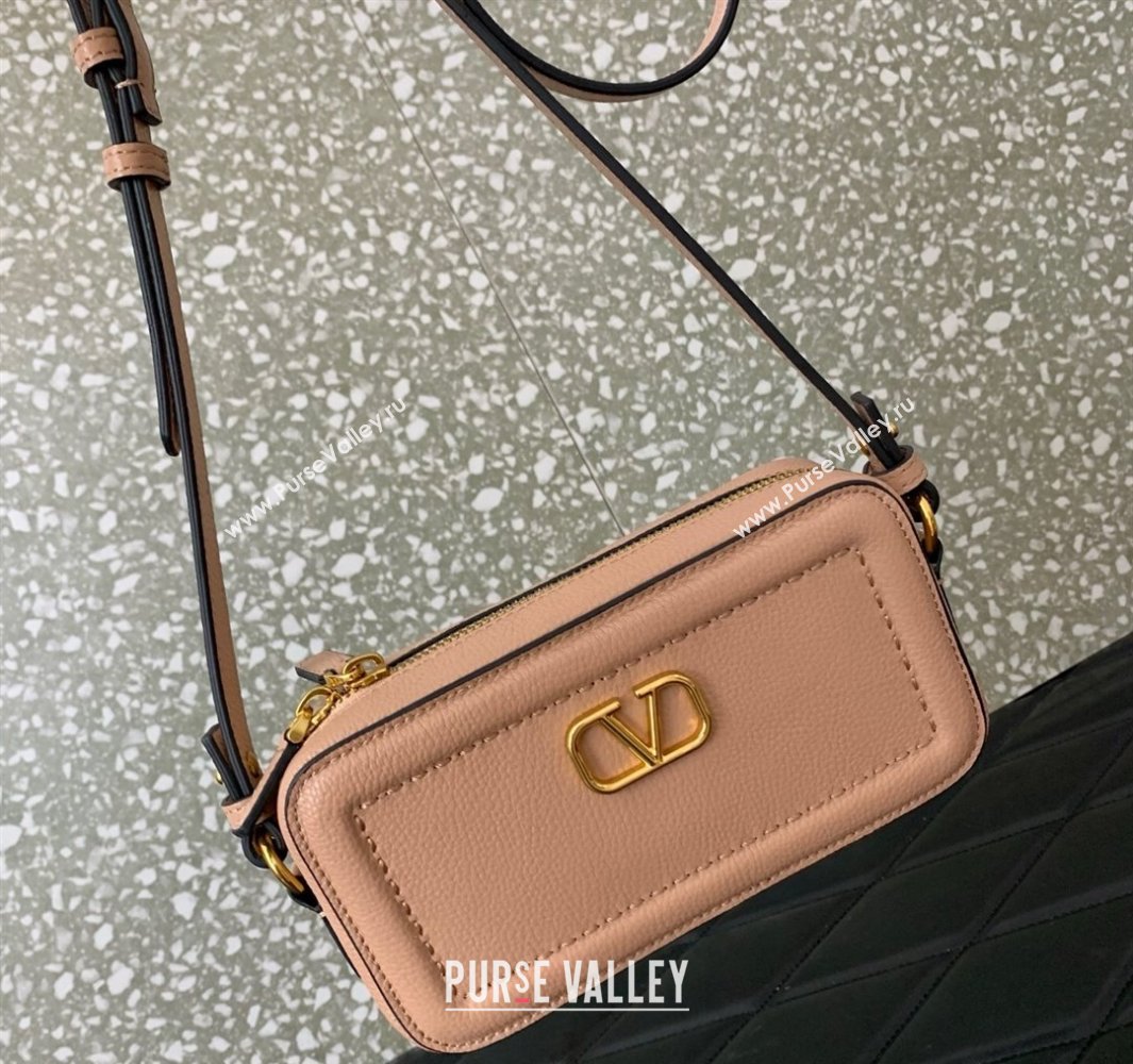 Valentino Alltime Mini Shoulder Bag in Grainy Calfskin Nude Pink 2025 6205 (LKF-250520063)