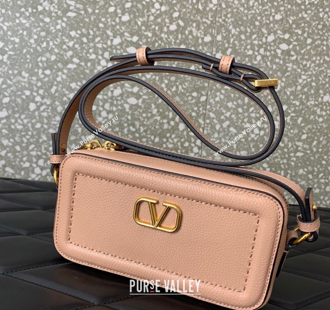 Valentino Alltime Mini Shoulder Bag in Grainy Calfskin Nude Pink 2025 6205 (LKF-250520063)