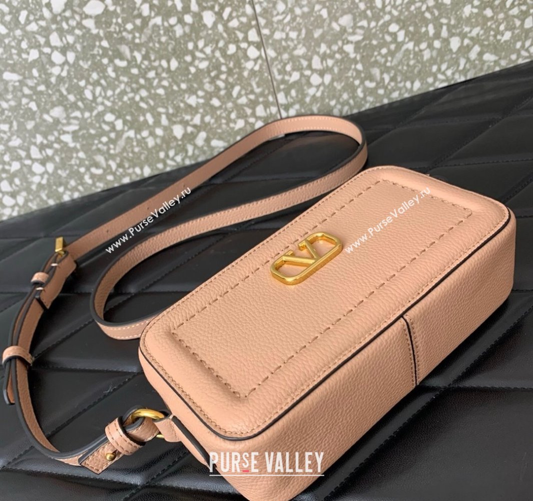 Valentino Alltime Mini Shoulder Bag in Grainy Calfskin Nude Pink 2025 6205 (LKF-250520063)