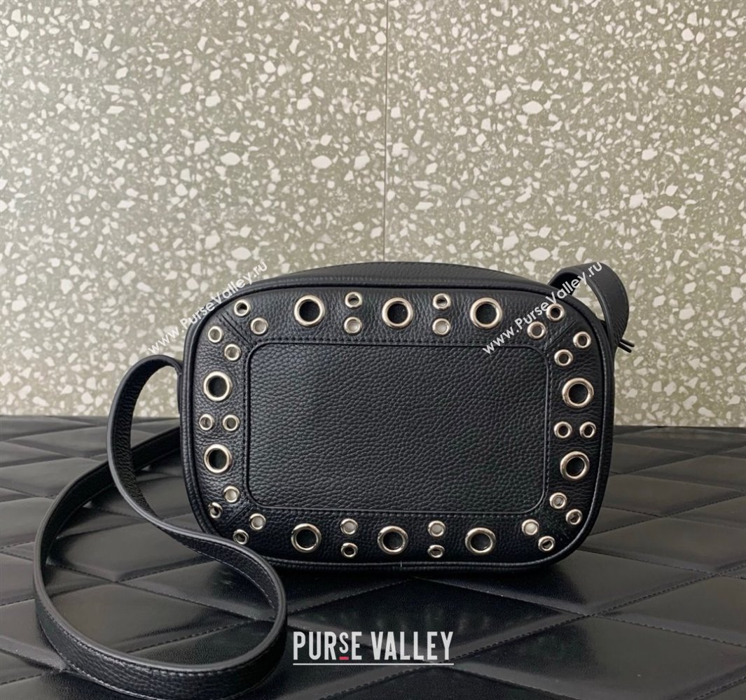 Valentino Nellcôte Crossbody Bag in Grainy Calfskin with Ball Studs Black 2025 6207 (LKF-250520070)