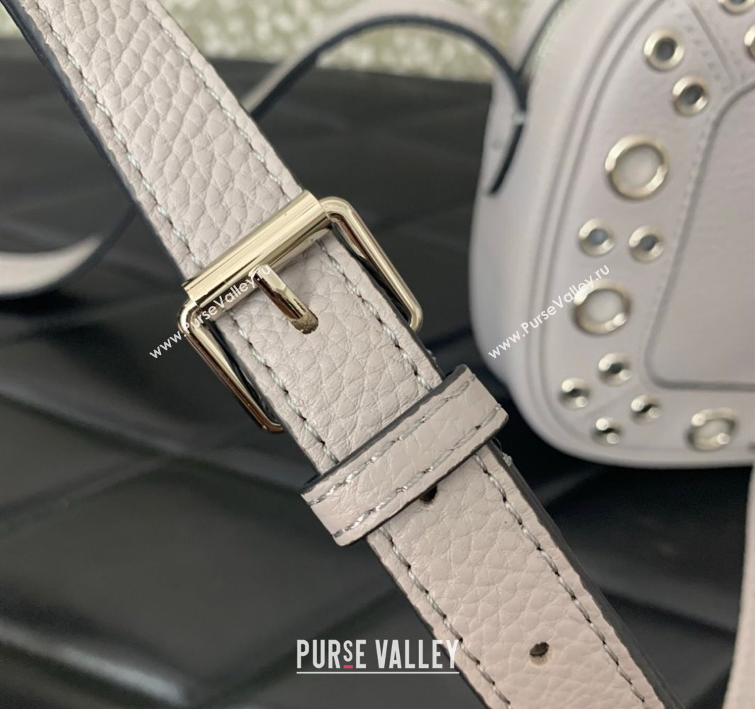 Valentino Nellcôte Crossbody Bag in Grainy Calfskin with Ball Studs Grey 2025 6207 (LKF-250520072)