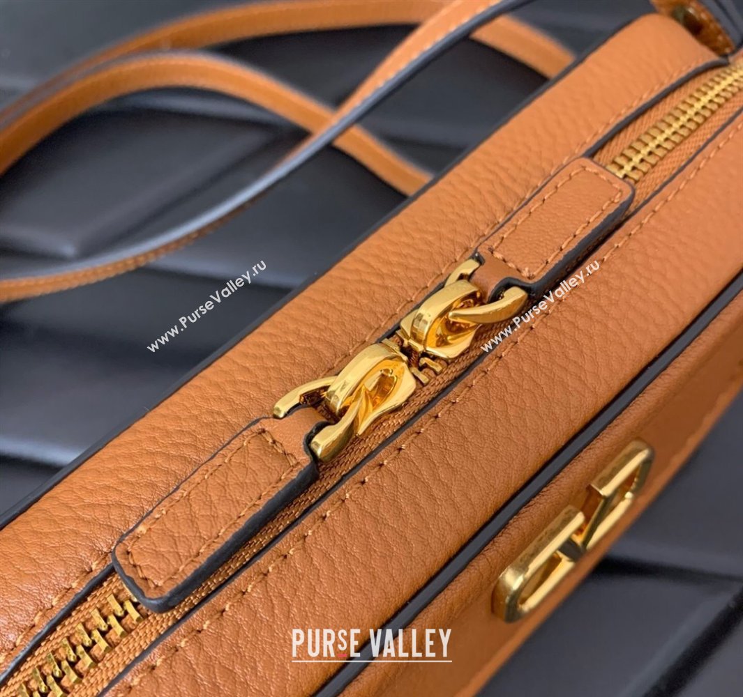 Valentino Alltime Mini Shoulder Bag in Grainy Calfskin Brown 2025 6205 (LKF-250520064)