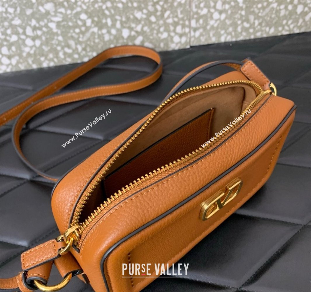 Valentino Alltime Mini Shoulder Bag in Grainy Calfskin Brown 2025 6205 (LKF-250520064)