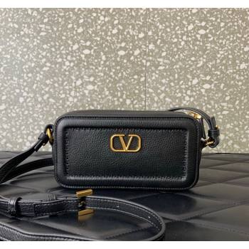 Valentino Alltime Mini Shoulder Bag in Grainy Calfskin Black 2025 6205 (LKF-250520062)