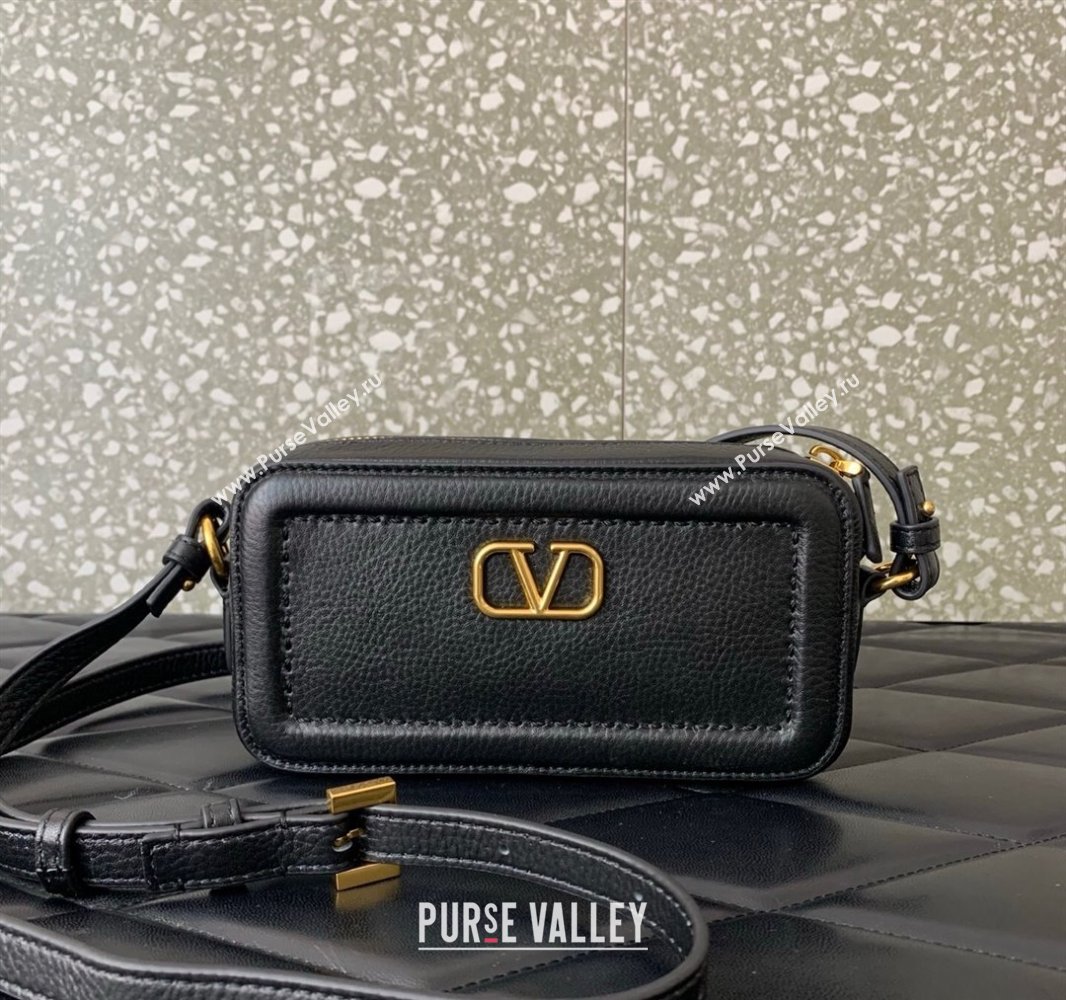 Valentino Alltime Mini Shoulder Bag in Grainy Calfskin Black 2025 6205 (LKF-250520062)