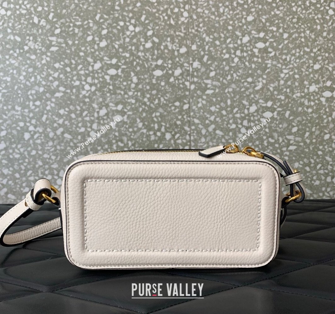 Valentino Alltime Mini Shoulder Bag in Grainy Calfskin White 2025 6205 (LKF-250520065)