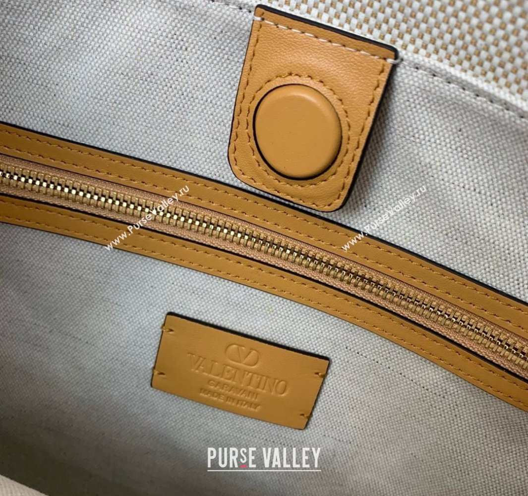 Valentino Antibes Medium Shopping Bag in Canvas with Slide Buckles 2025 6220L (LKF-250520074)