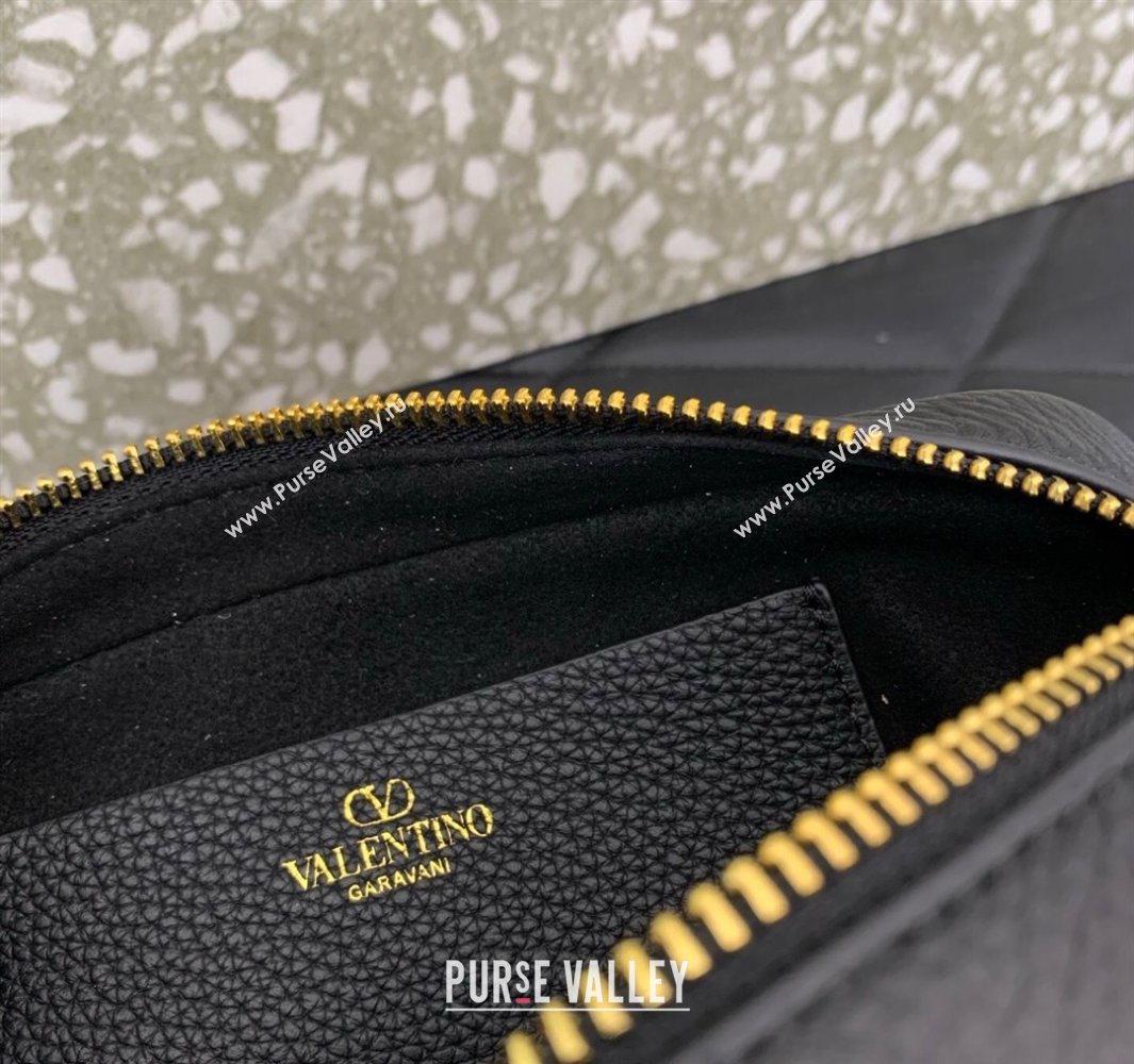Valentino Alltime Mini Shoulder Bag in Grainy Calfskin Black 2025 6205 (LKF-250520062)
