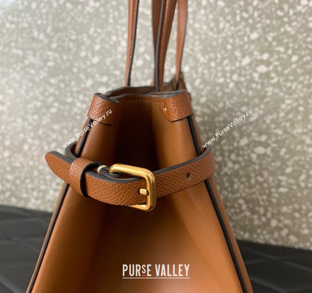 Valentino Antibes Medium Shopping Bag in Calfskin with Slide Buckles Brown 2025 6220L (LKF-250520075)