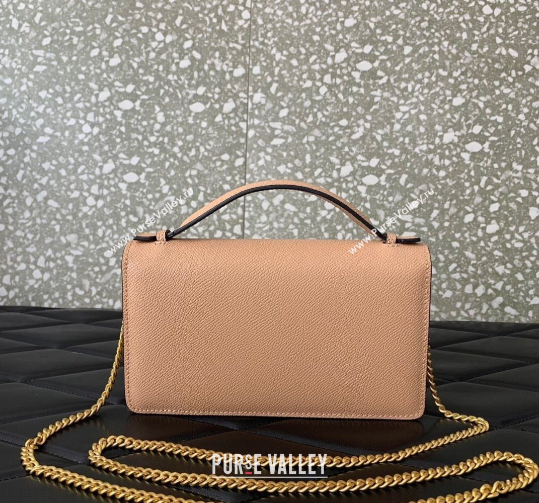 Valentino VLogo Signature Grainy Calfskin Wallet with Chain Apricot 2025 VLTN068 (LKF-250626021)