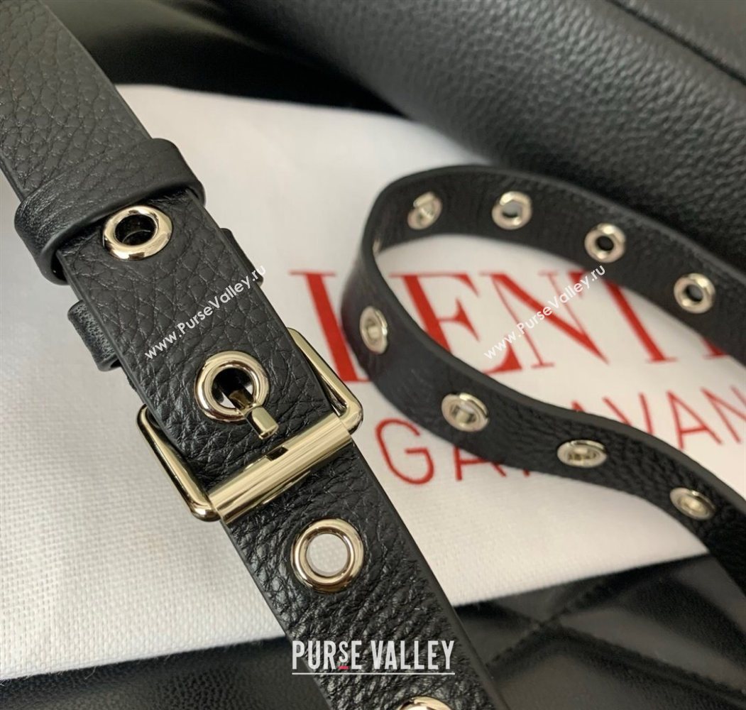 Valentino Nellcôte Belt Bag in Grainy Calfskin with Studs Black 2025 2039 (LKF-250626054)