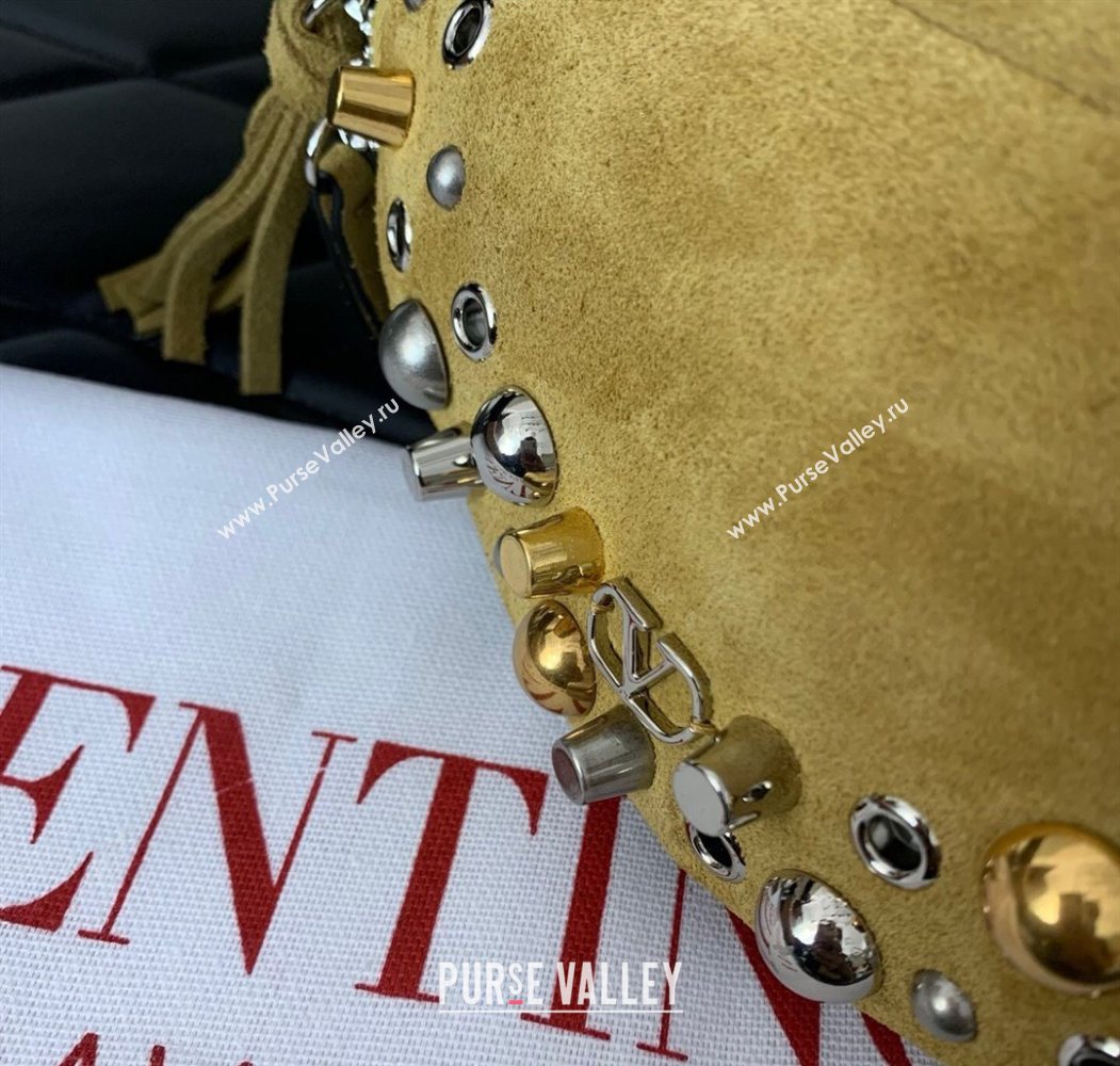 Valentino Nellcôte Belt Bag in Suede with Studs Khaki 2025 2039 (LKF-250626055)