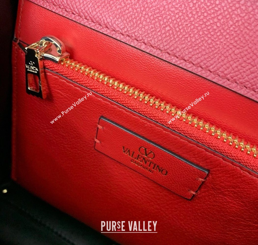 Valentino Small VSLING Grainy Calfskin Handbag with Strass Red 2025 7020 (LKF-250626013)