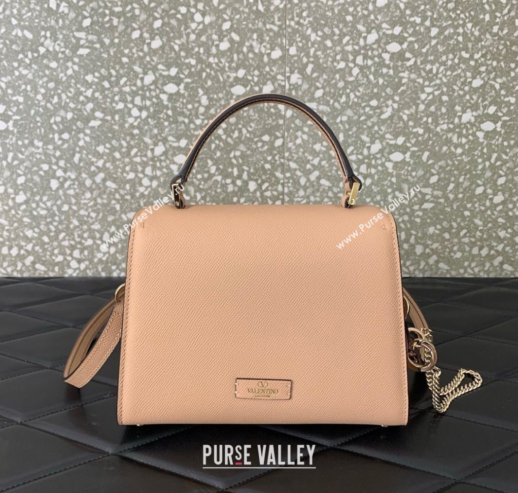 Valentino Small VSLING Grainy Calfskin Handbag with Strass Light Pink 2025 7020 (LKF-250626014)