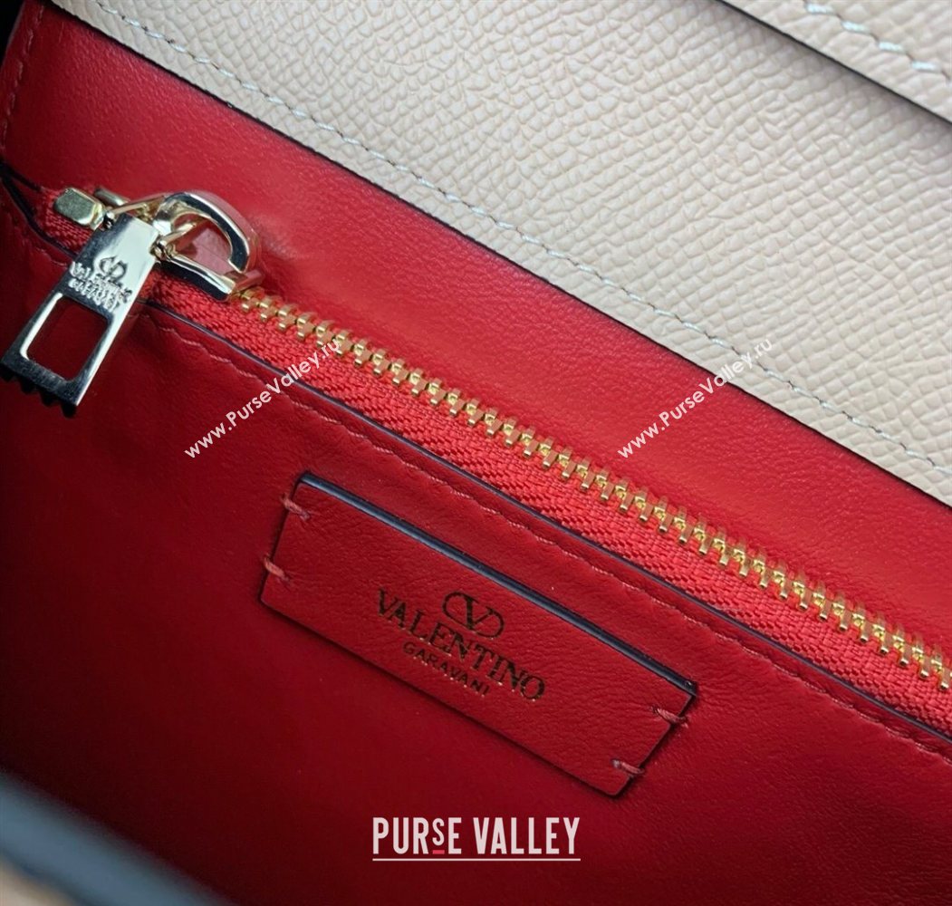 Valentino Small VSLING Grainy Calfskin Handbag with Strass Light Pink 2025 7020 (LKF-250626014)